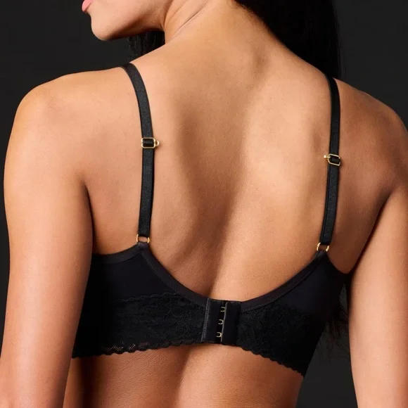 Journelle Hanky Panky Lace Molded Wireless Black Bra - Picture 3 of 10